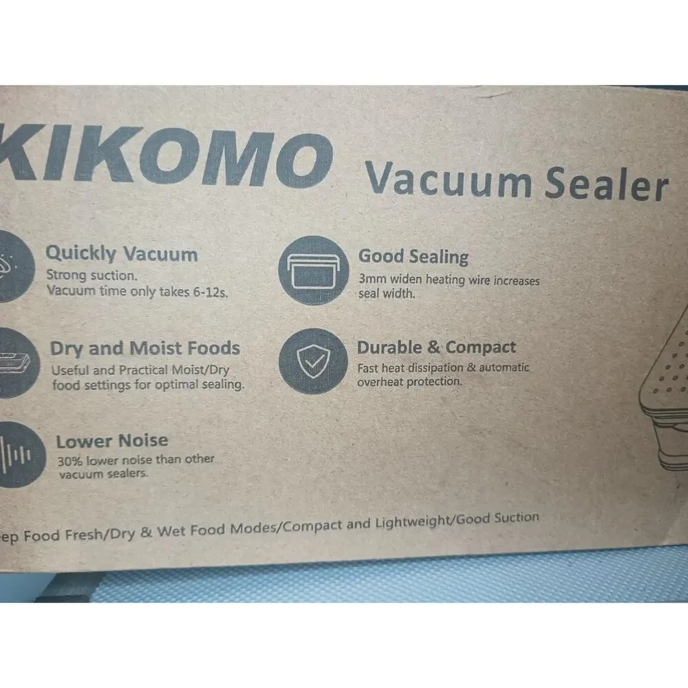 Kikomo Vacuum Sealer Machine Food Saver New Dry Moist Foods Strong Suction W Box